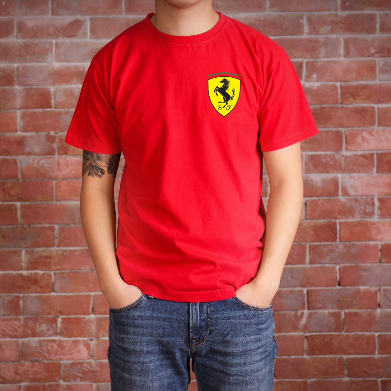 Camiseta Básica Ferrari Corrida Automotivo casual Fórmula 1 F1 ref Slim Algodão macio e confortável