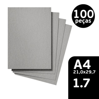 100 Peças Papelão Cinza Holler 1.7mm A4(21,0x29,7) em Oferta na Shopee
