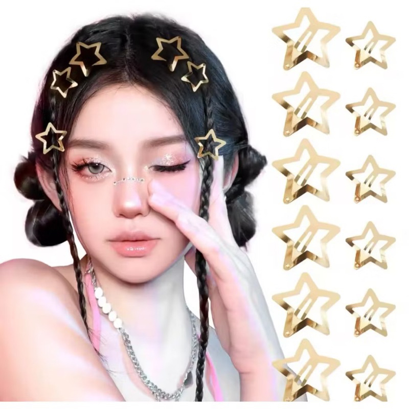 10/20/30 Pçs Metal Estrela Hairpin Bonito Doce Meninas Grampo De Cabelo Franja Clipe Moda Acessórios em Oferta na Shopee