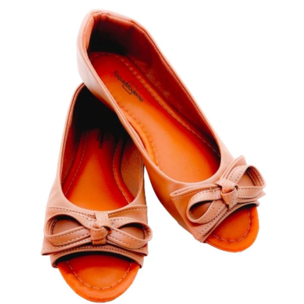 Sapatilha Feminina Peep Toe Nude Confortável Com Saltinho Delicada Elegante Salto Baixo Rasteirinha