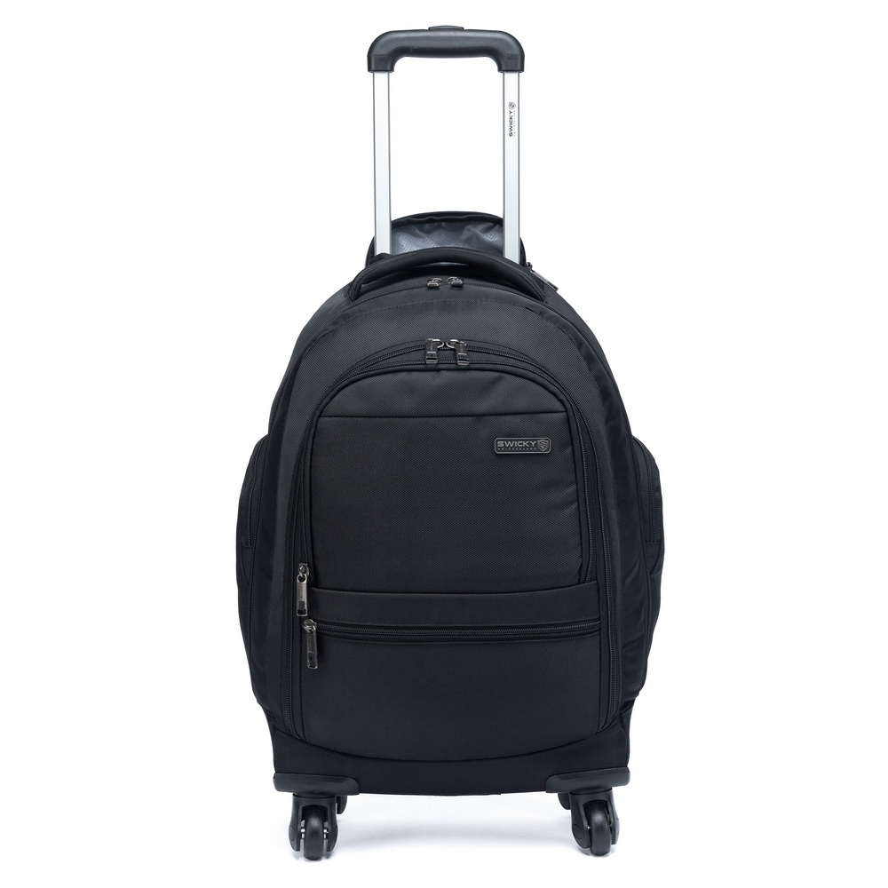 Mochila Carrinho Executiva Grande Reforçada Swicky Alças Costas Mao Faculdade Viagem Notebook