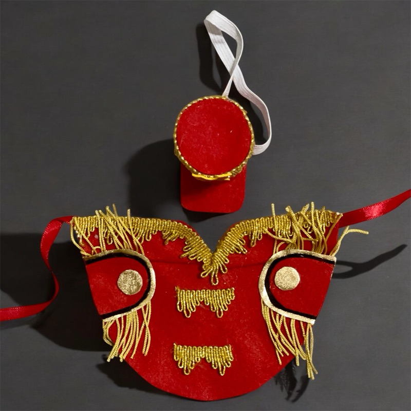 bandana de pescoço + chapéu paquita carnaval fantasia pet para cachorro e gato em Oferta na Shopee