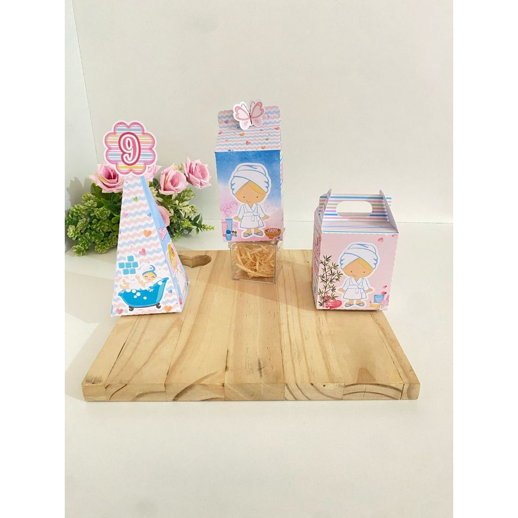 Kit festa Infantil Spa dia de Beleza - Aniversário - Lembrancinhas Caixas Personalizados - Papelaria Personalizada