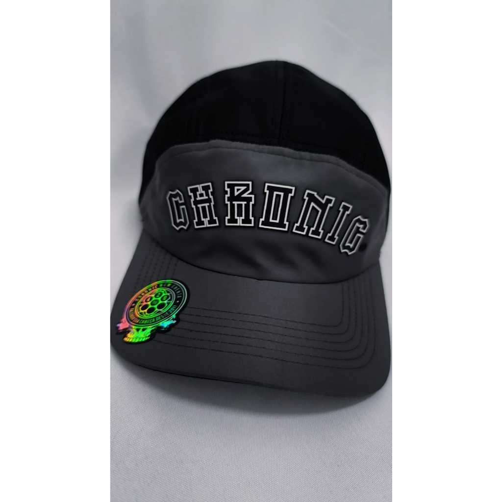 Boné Chronic Five Panel Original- Tag Curve Basic - Preto/Cinza - Aba Flexível