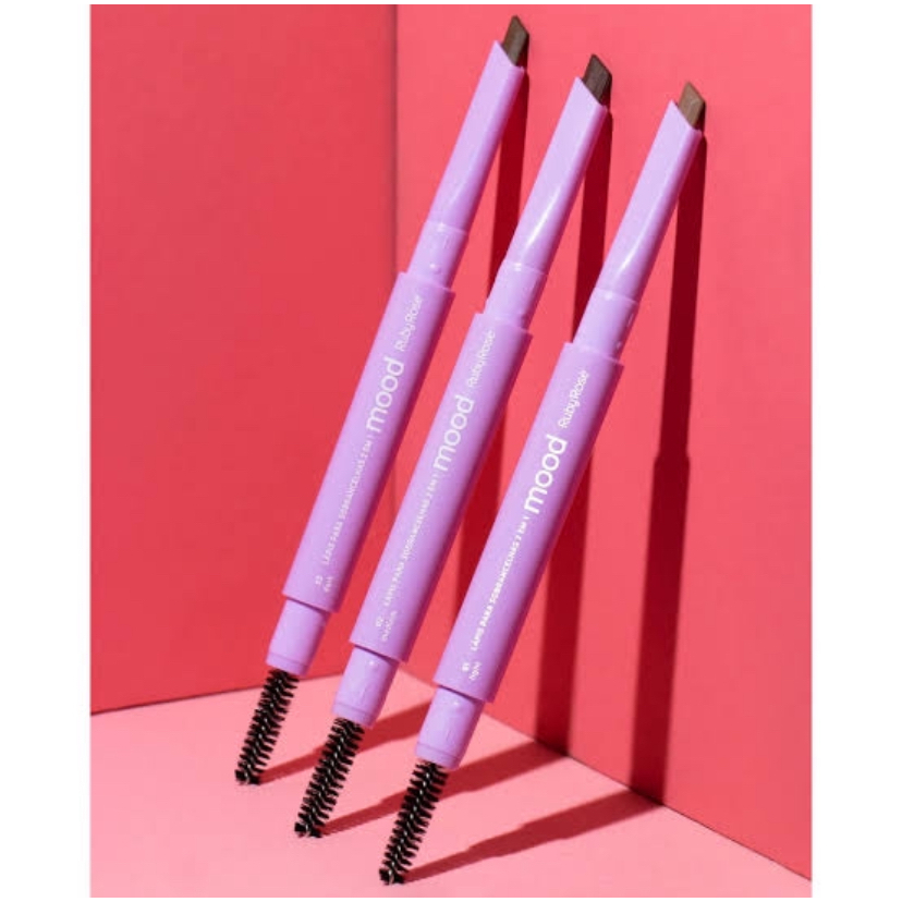 Lápis Para Sobrancelha Alta Precisão Ponta Chanfrada 2 em 1 Mood Ruby Rose - HB518 em Oferta na Shopee