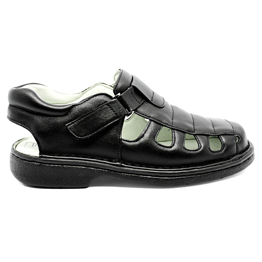 Sandália Ortopédica Conforto Di Ferutti Fechada Em Couro 331b