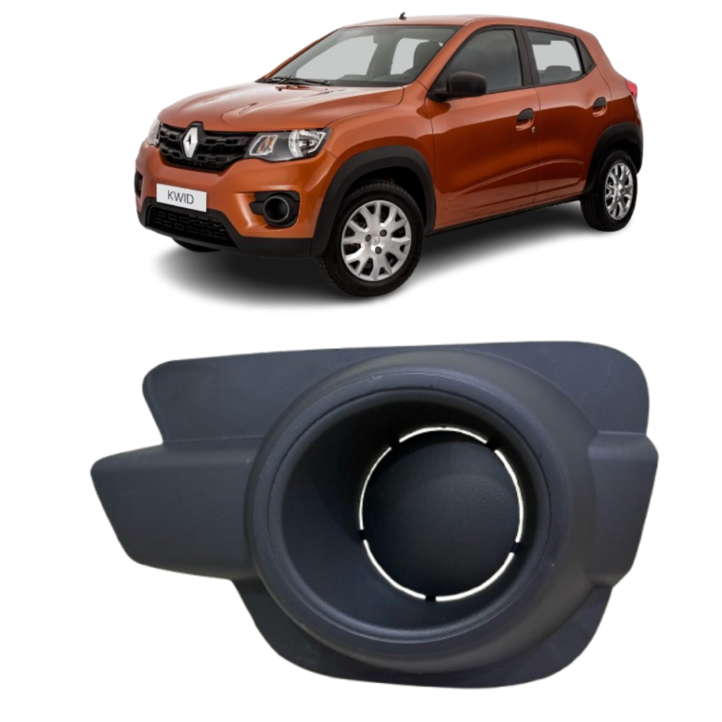 Grade Para-choque Moldura Farol de Milha Kwid 2017 2018 2019 2020 2021 2022 Sem Furo