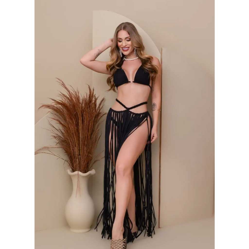 Saia Longa em Macramê Saida de Praia em Oferta na Shopee