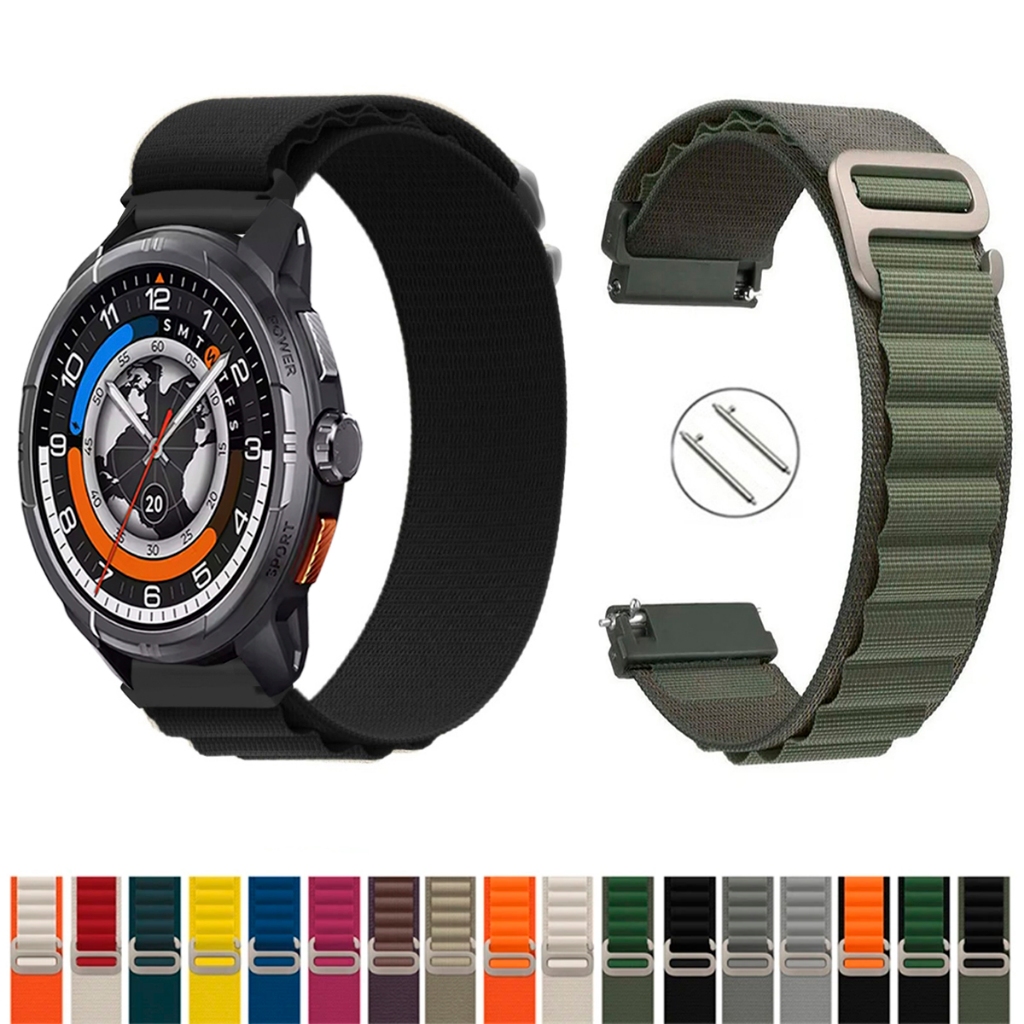 Pulseira 22mm De Nylon Alpinista para Smartwatch Haylou Solar Ultra Macia Leve compativel pinos Engate