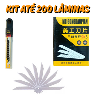 KIT Lâmina para Estilete 9mm 30 graus com Até 200 Lâminas- Prata HallowTools em Oferta na Shopee