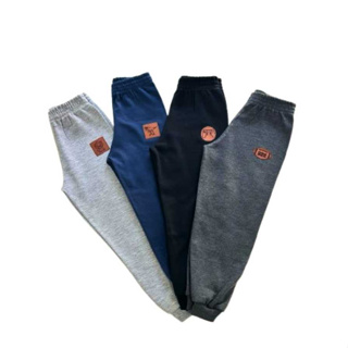 Calça moletom  infantil Flanelada com detalhe em courinho inverno quentinha confortável meninos em Oferta na Shopee
