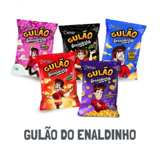 KIT SALGADINHO GULÃO DO ENALDINHO 5UND - SABORES BATATA 30G, CHURRASCO 45G, QUEIJO 45G E PIPOCA 50G em Oferta na Shopee