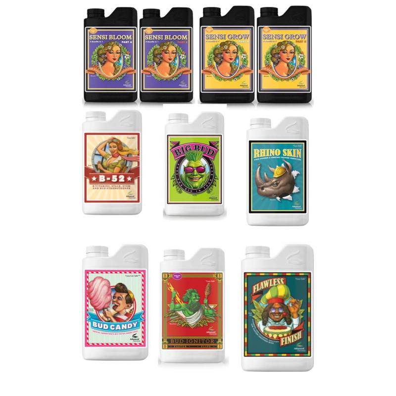 Sensi Grow + Sensi Bloom + B52 + Bud Candy + Big Bud + Rhino Skin + Bud Ignitor + Flawless Advanced Nutrients