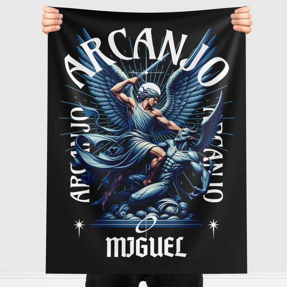 Bandeira Tecido De Parede Pano Estampado Sala Festa Painel Banner Quarto Decoração Arcanjo Miguel