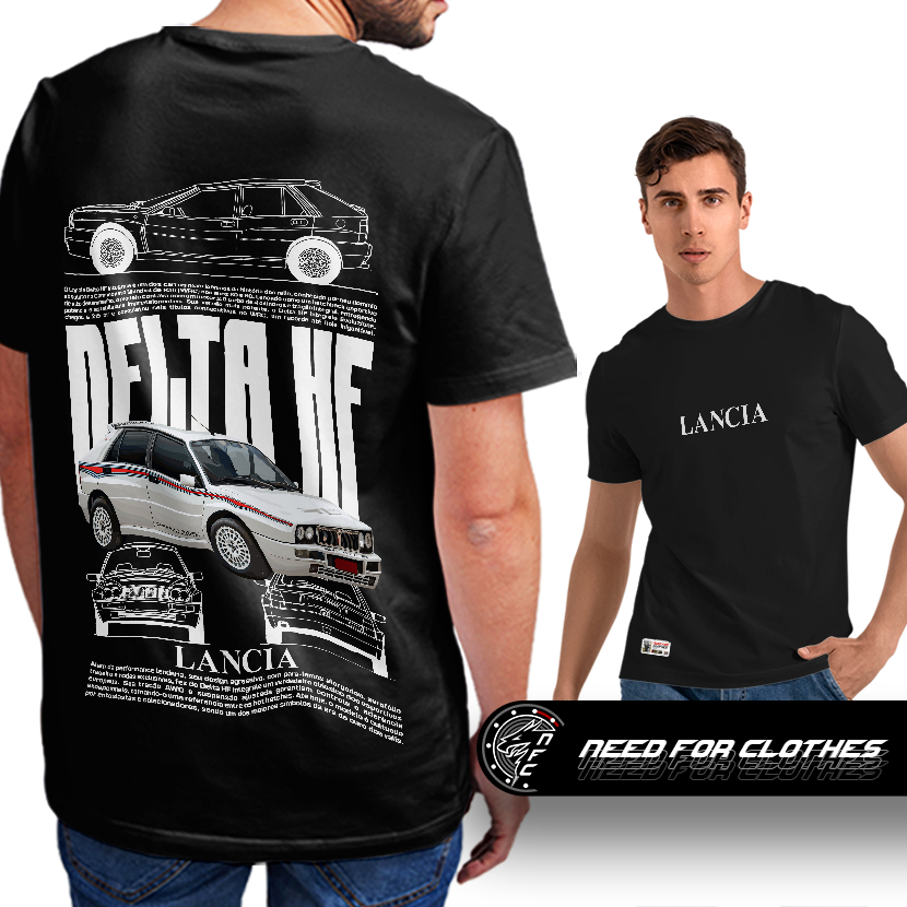 Camiseta Lancia Delta HF, WRC, AWD, Turbo 2.0, Rally dos Anos 90