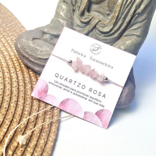 Pulseira / Tornozeleira de Pedra Quartzo Rosa| Modelo Ajustável macramê | Tornozeleira de praia amor e autoestima em Oferta na Shopee