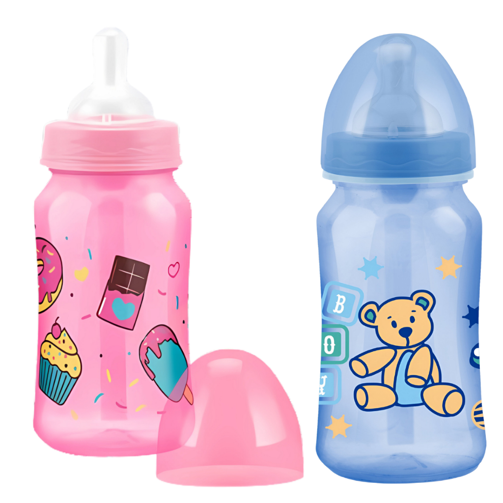 Mamadeiras para Bebe Mamadeira Menina e Menino Rosa e Azul para Bebê com Bico de Silicone em Oferta na Shopee