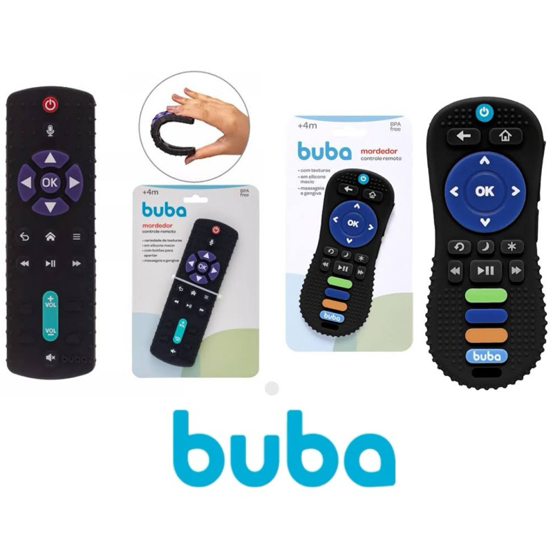 Mordedor de Controle Remoto Silicone para bebês Buba - Macio, Tv , Alívio Dentes, Brinquedo Sensorial