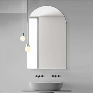 Espelho Orgânico Semi Oval 70x50 Lapidado Polido Moderno Decorativo c/FITA DUPLA FACE (SEMI OVAL)