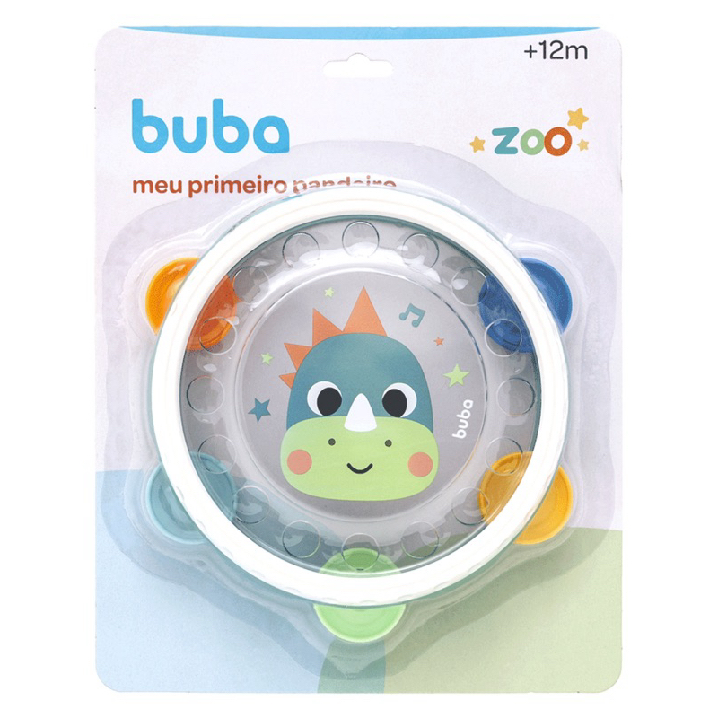 Pandeiro Sensorial para Bebês Dino - Buba , interativo ,Brinquedo Divertido Musical