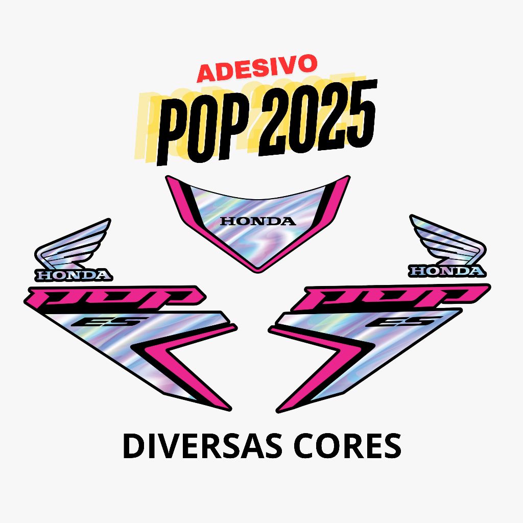 ADESIVO PARA A POP 110-i 2016 À 2025 KIT HOLOGRÁFICO E DIVERSAS COMBINAÇÕES em Oferta na Shopee