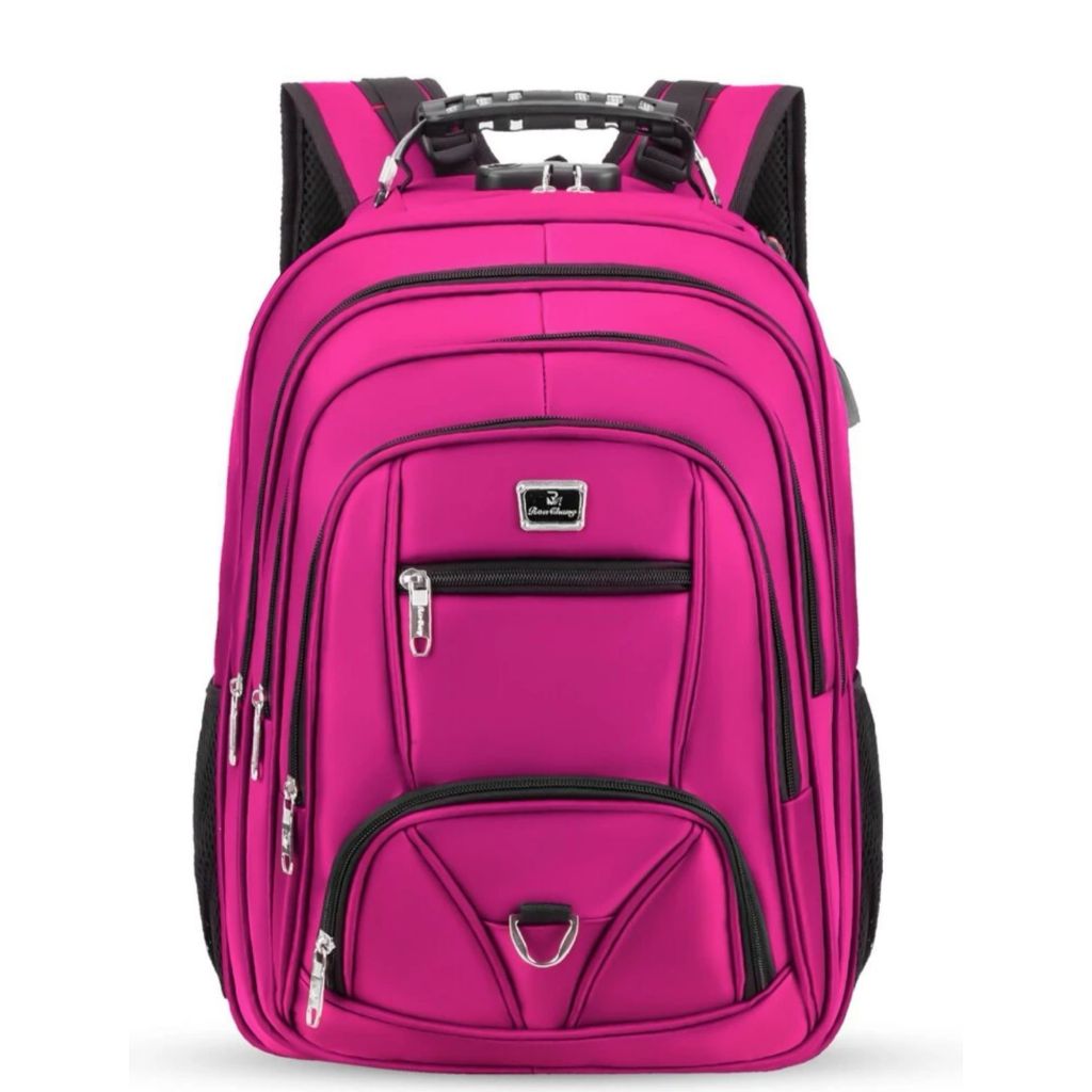 Mochila Bolsa Masculina Feminina Grande Entrada Usb/Fone com Cadeado em Oferta na Shopee