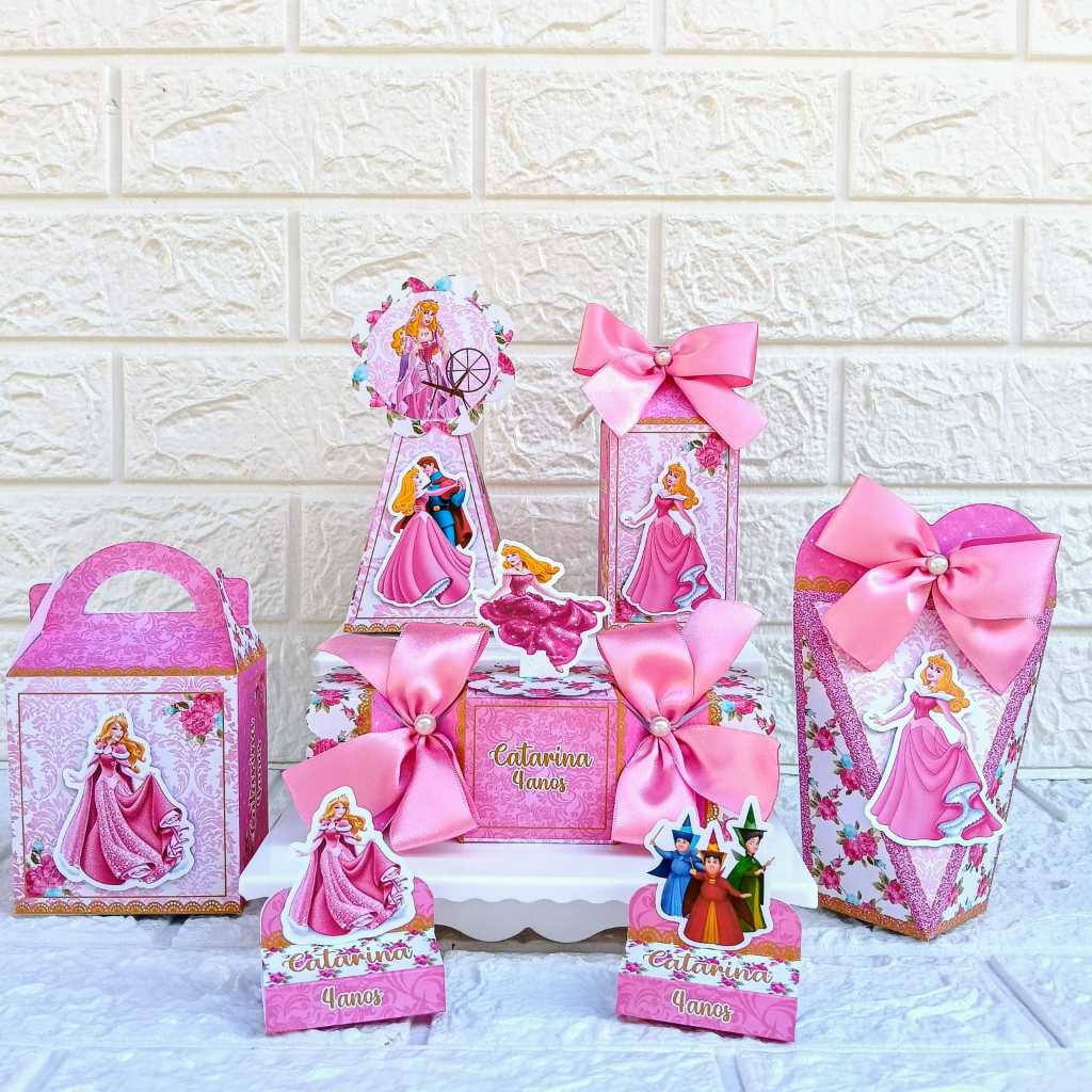 PEGUE E MONTE - Kit Festa Personalizado A Bela Adormecida Lembrancinhas Caixinhas para festa