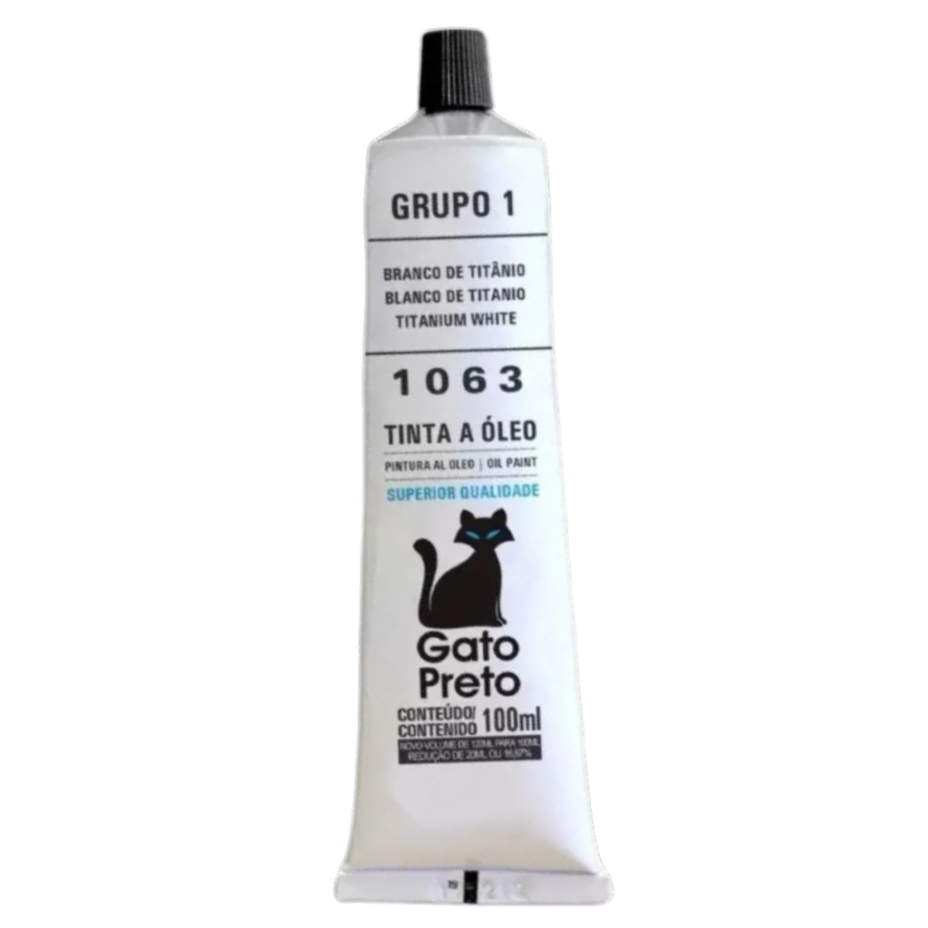 Tinta Óleo Gato Preto 100ml - 1063 Branco De Titânio - Escolha a quantidade em Oferta na Shopee