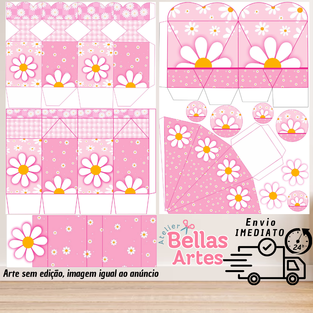 KIT LEMBRANCINHAS MARGARIDAS COM 80/160 ITENS (sem nome) - ENVIO 24H em Oferta na Shopee