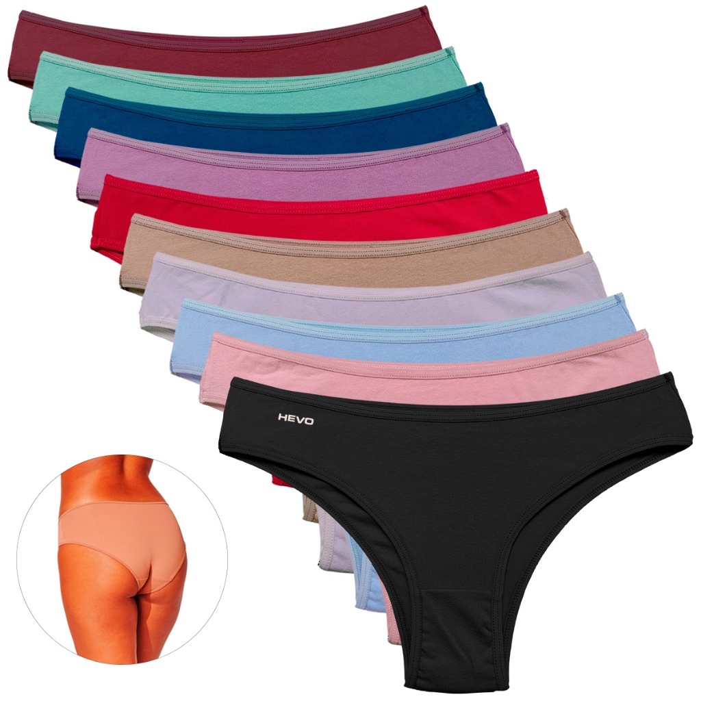 Kit 10 Calcinhas Tanga em Algodão