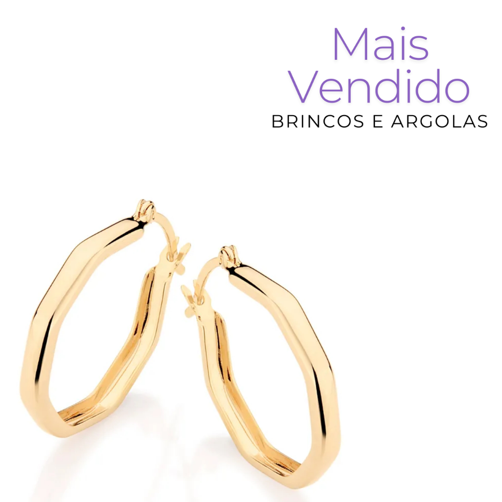 Argola Feminina Rommanel Design Lindo Diferente Banhada A Ouro 18k — imagem 2 de 2
