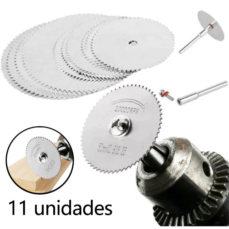 Disco Serra Circular Madeira Retifica E Furadeira C/11 Peças