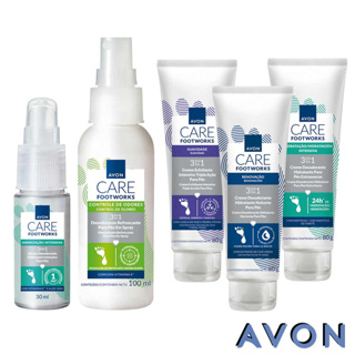 Linha Footworks Avon: Creme Esfoliante, de Hidratação Noturno ou Pés Extrassecos, Spray Refrescante ou Sérum Hidratante em Oferta na Shopee