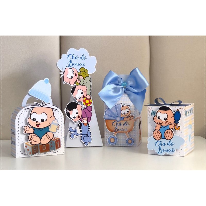 Kit Festa Caixinha Chá de Bebê Turma da Mônica Baby | Personalizados Lembrancinha Aniversário
