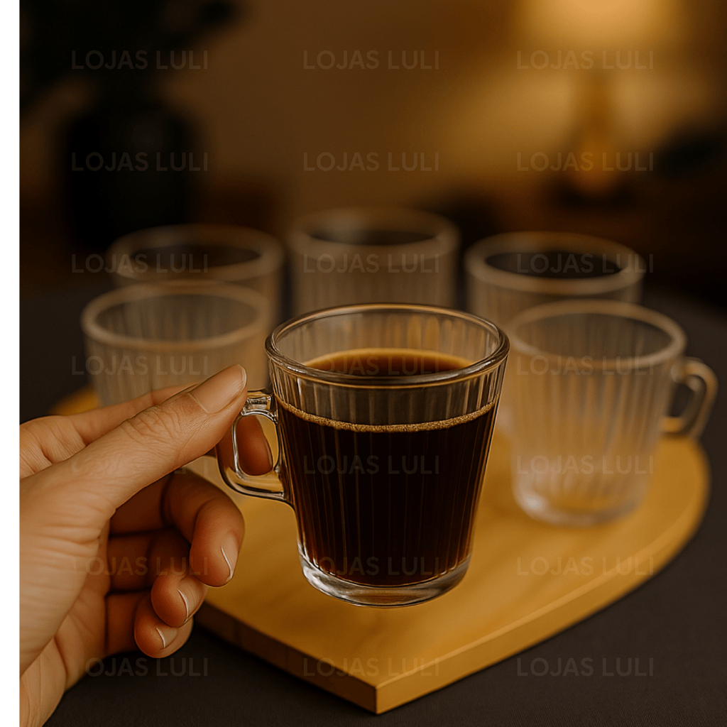 Kit com 5 Canecas 80ml Grafiatto Canelado–Cameratta copo americano-Beleza e Praticidade no...
