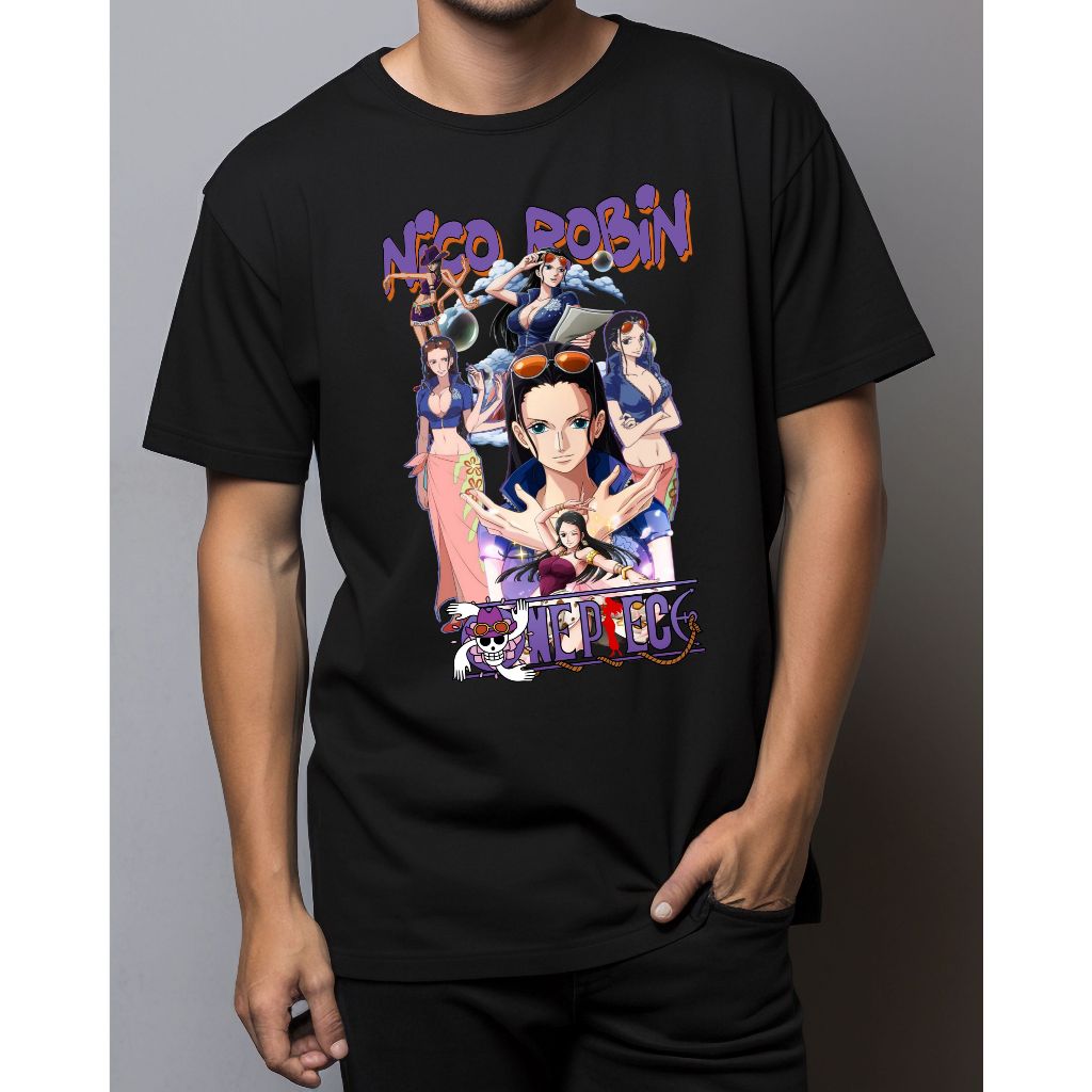 Camiseta Anime Seriado One Piece Nico Robin Luffy 2025 Camisa Infantil Blusa 100% Algodão Infantil Menino Menina