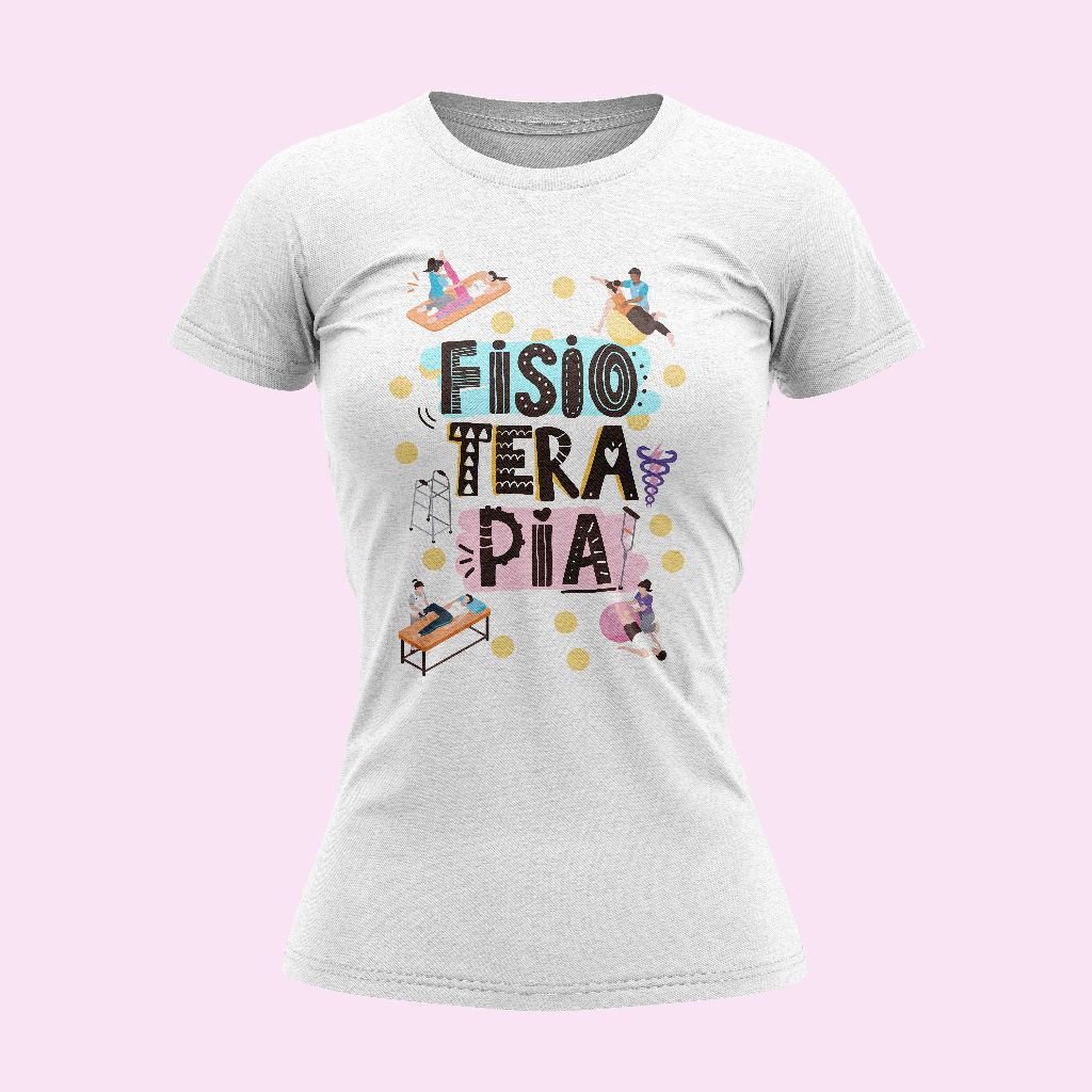 Camisa camiseta PROFISSÃO FISIOTERAPIA BRANCA uniforme para trabalhar FISIOTERAPIA