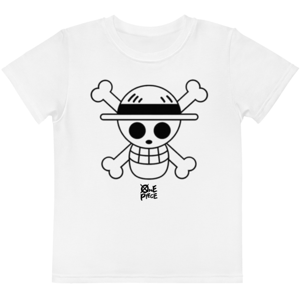 Camiseta Anime Seriado One Piece Luffy 2025 Monkey Piratas Camisa Infantil Blusa 100% Algodão Infantil Menino Menina