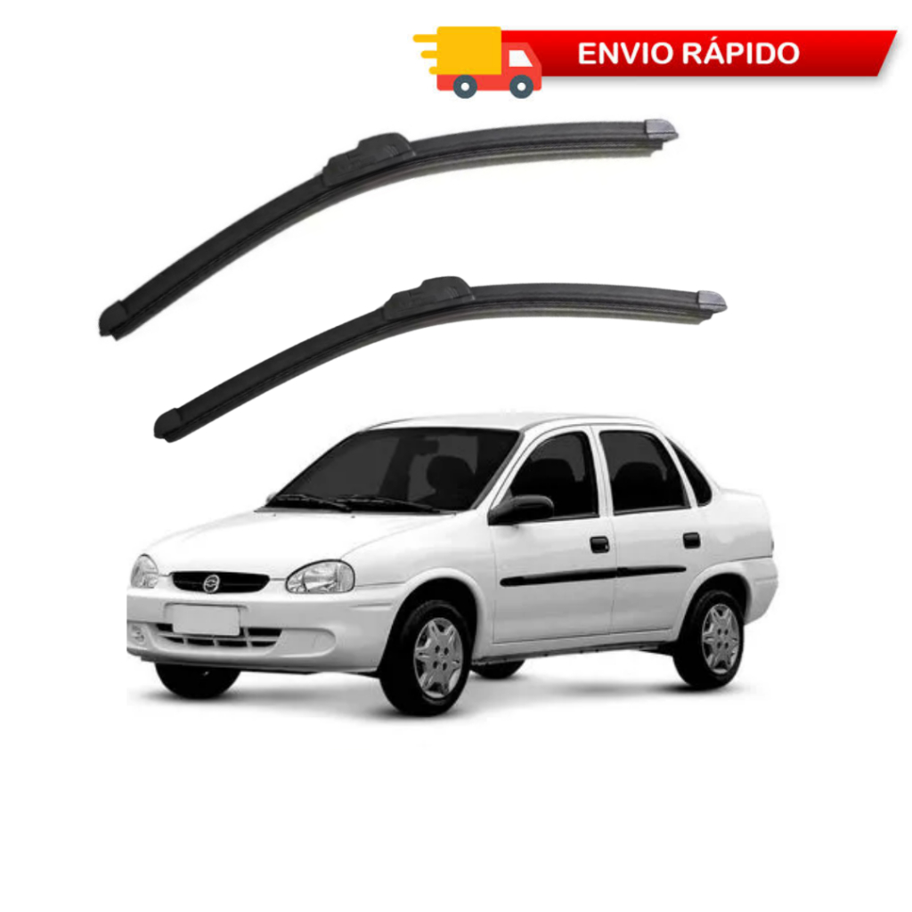 Par de Palheta Silicone Para-brisa Corsa Todos os Anos Parabrisa