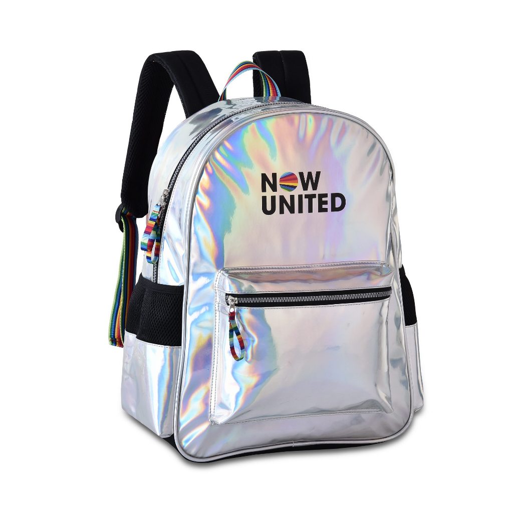 Mochila Holográfica de Costas  Now United Oficial Clio Style NU3252