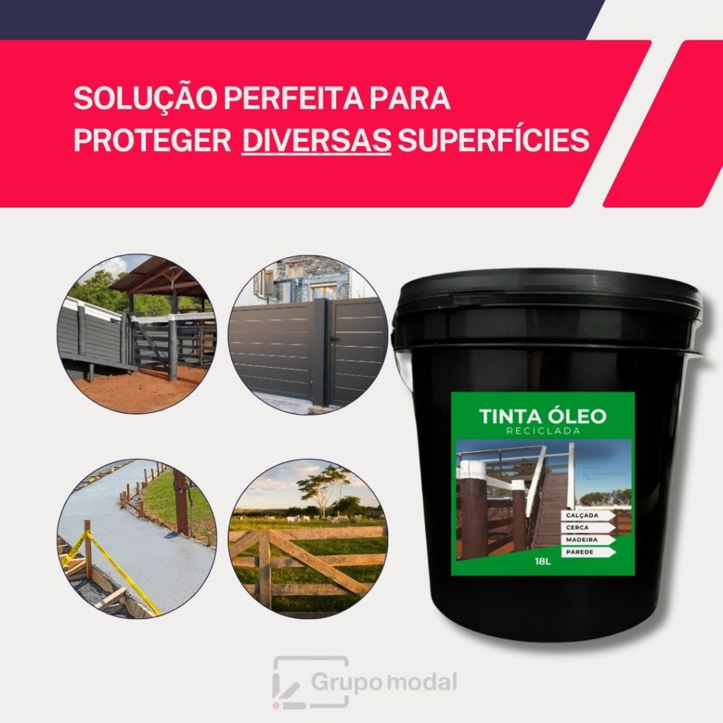 Tinta Óleo Para Estruturas Rurais – Ideal Para Madeira, Portões e Curral 18KG