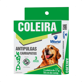 Coleira World Dug's 17g Antipulgas para Cães - 56cm em Oferta na Shopee