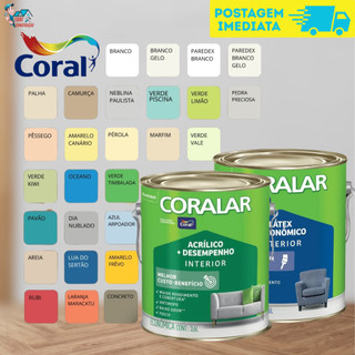 Tinta Coralar Anti Mofo Acrilica Econômica Parede 3,6 Litros Escolha A Cor Interno e externo