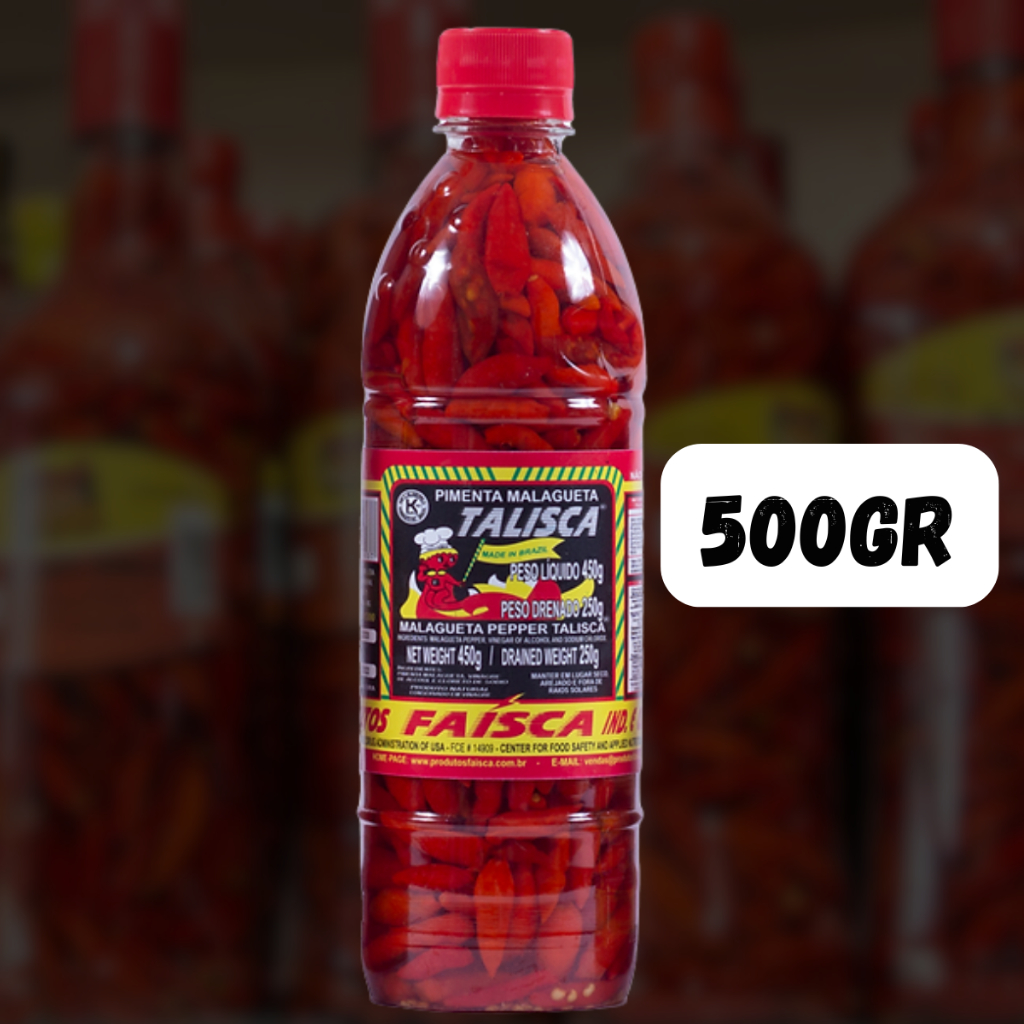 Pimenta Malagueta Em Conserva Faísca 500GR em Oferta na Shopee