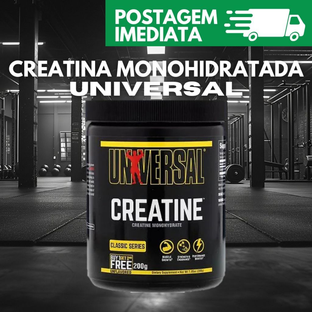 Creatina Universal 200g 100% Pura Universal - Massa Muscular Suplemento importada