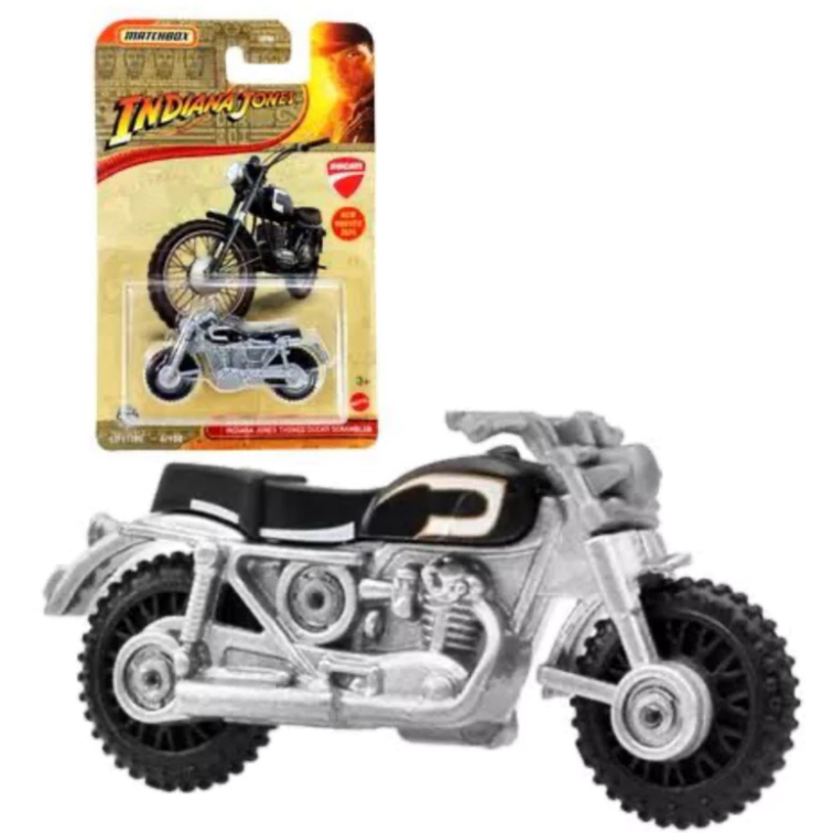 Matchbox moto INDIANA JONES THEMED DUCATI SCRAMBLER / NEW 2024 (Mattel) 1/64
