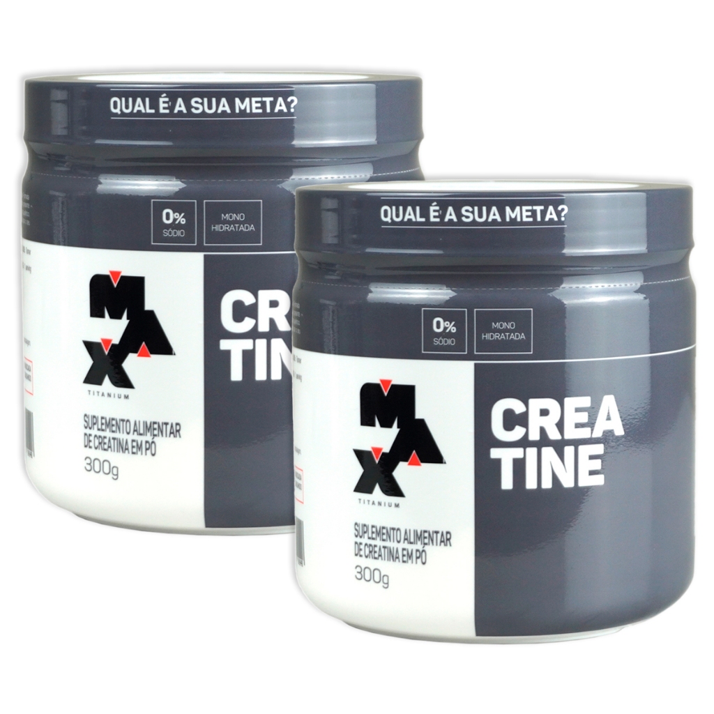 2 Creatinas MonoHidratada Pura Pote 300g - Max Titanium - Health
