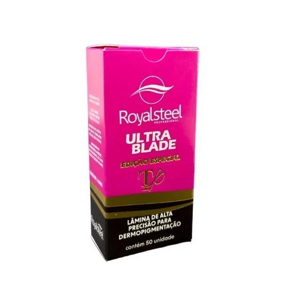 Lâmina Edição Especial Ultra Blade TP-D 16 Pontas V 0.18mm Pink Kit com 10un - Royal Steel (Anvisa) — imagem 2 de 2