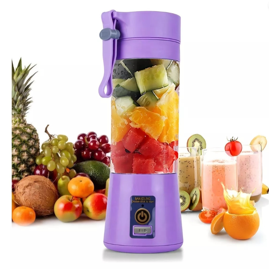 Mini Liquidificador Portátil Mixer Shake Juice 400ml + Copo Extra. com 6 Lâminas, Bate, Tritura, Mistura Sucos, Molhos - Miniatura 5