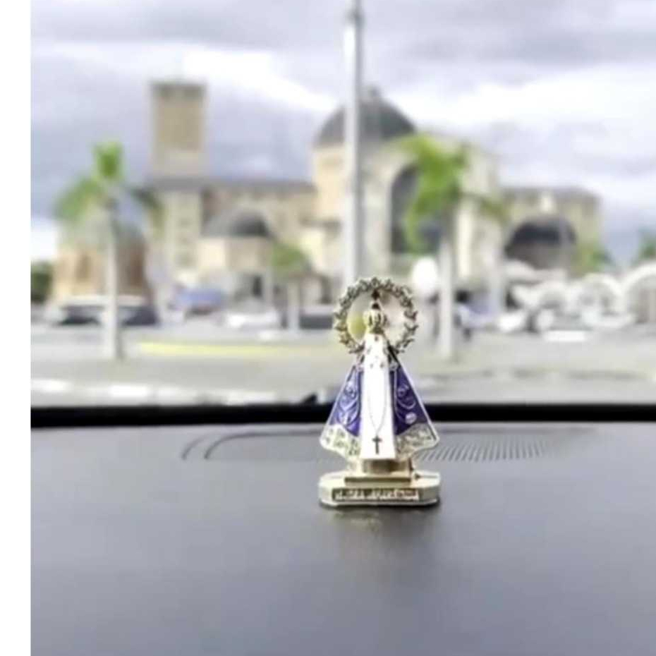 Kit 12 Imagem Nossa Senhora Aparecida Adesivo Carro Dourada